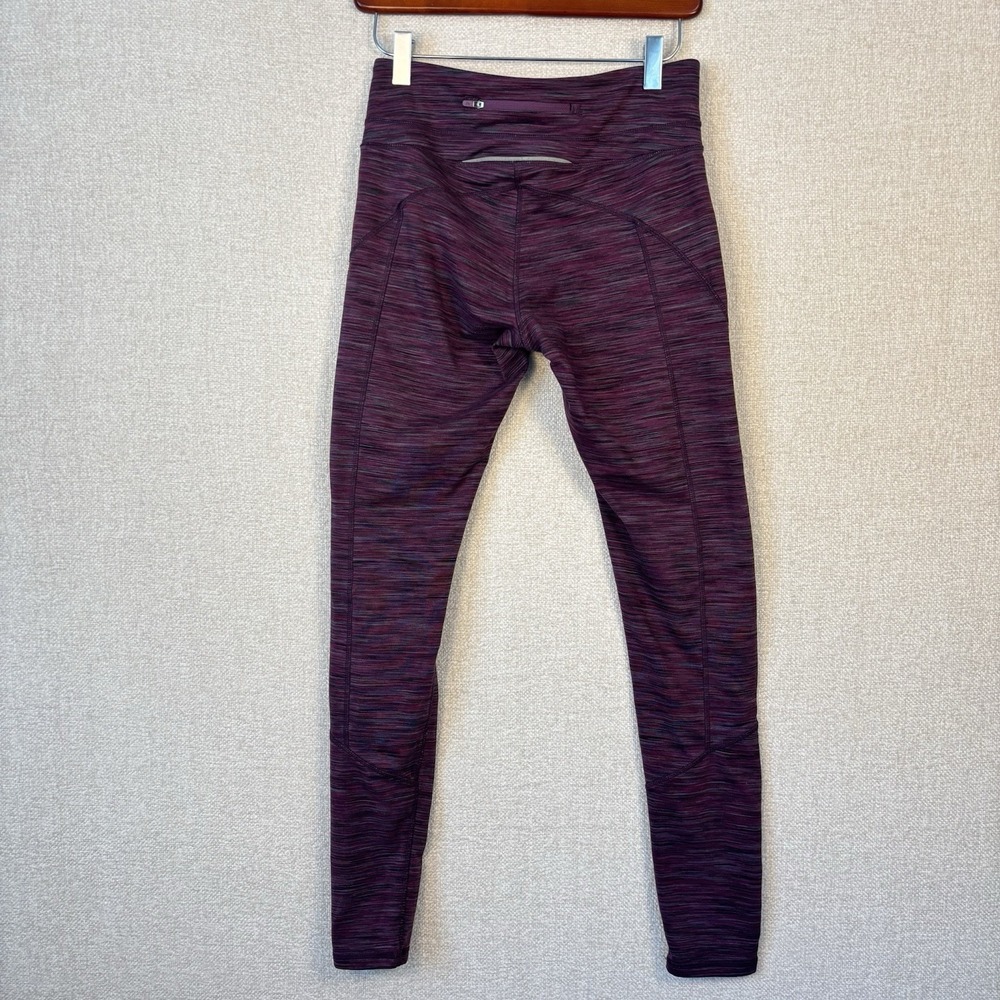 Kyodan Womens Space Dye Purple High Waisted Leggings Small Zip Pocket Activewear - Picture 2 of 8